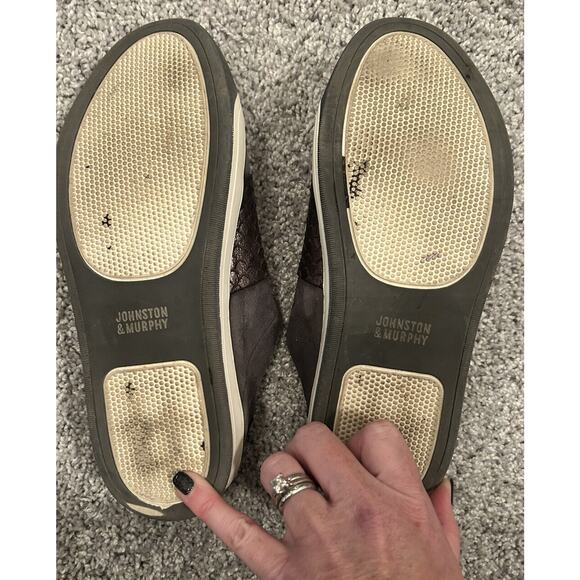 Johnston Murphy Women's Slip On Sneakers‎ Sz 6M Gray Suede Reptile Comfort Shoes - Picture 12 of 14